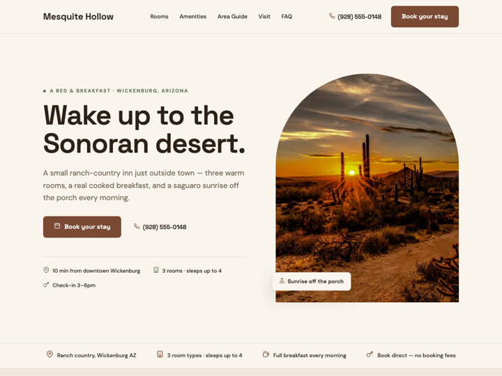 Home page of the Mesquite Hollow site